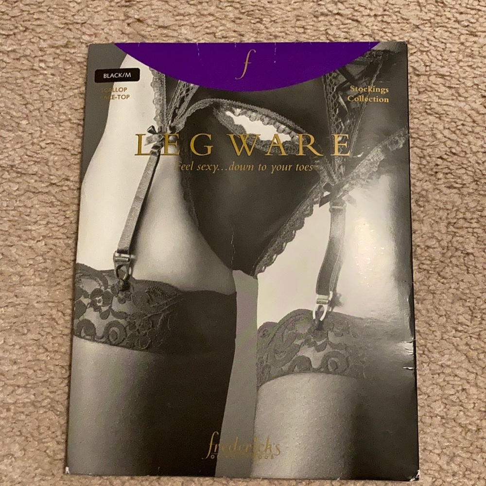Fredericks black lace stockings